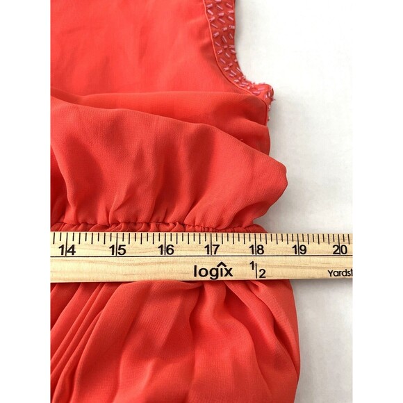 Moon Collection Women's Orange(ish) Flare Pleated Embellished Mini Dress Medium - Picture 12 of 12